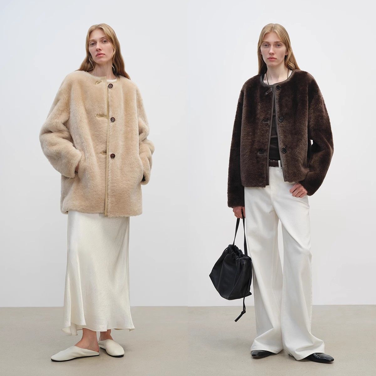 美利奴羊皮毛一体宽松女皮草外套