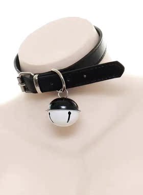 pu皮革大铃铛项圈牵引链