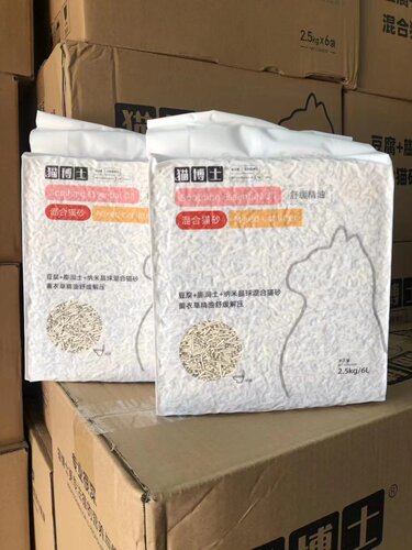 猫博士混合猫砂膨润土豆腐结团无尘可冲马桶2.5kg/6L*6袋