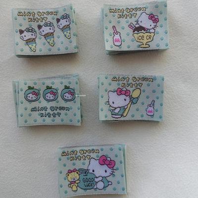 服装横板领标订做衣服商标定做织唛布标logo水洗标现货卡通标签
