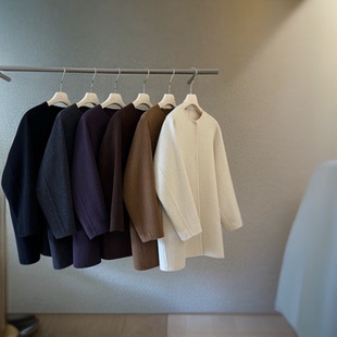 毛呢秋冬老钱风毛呢外套双面呢GD8815