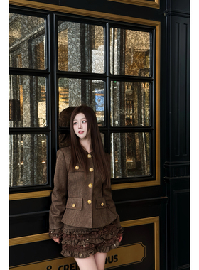 拉拉家2025秋季新款时尚宫廷风收腰外套上衣/裙裤套装女GFC25668