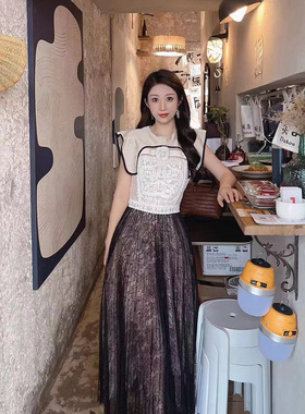 【DE MYSTERE】小众设计师气质假两件拼接高腰女装连衣裙GSEN5084