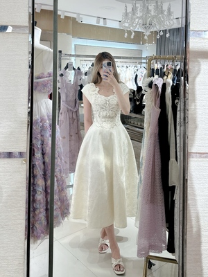 越南小众优雅高贵礼服裙子高级感收腰女装长款连衣裙GSEN68024