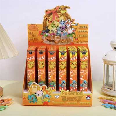 宝可梦新款盲盒笔神奇宝贝按动中性笔创意日系动漫周边ins高颜值