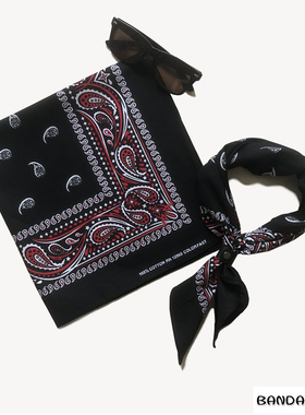 梭织面料方巾印花丝巾多功能时尚领巾男女通用ins风美式头巾