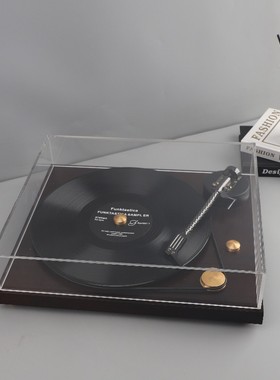 现代轻奢仿真复古黑胶唱片机摆件客厅书房酒店样板房软装家居饰品