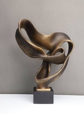 北欧树脂飘带样板房地标摆件工艺品售楼部卧室书房客厅餐厅装饰品