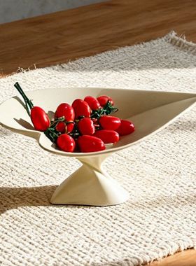 可爱奶油风爱心高脚果盘装饰艺术摆件酒店咖啡厅下午茶点心蛋糕碟