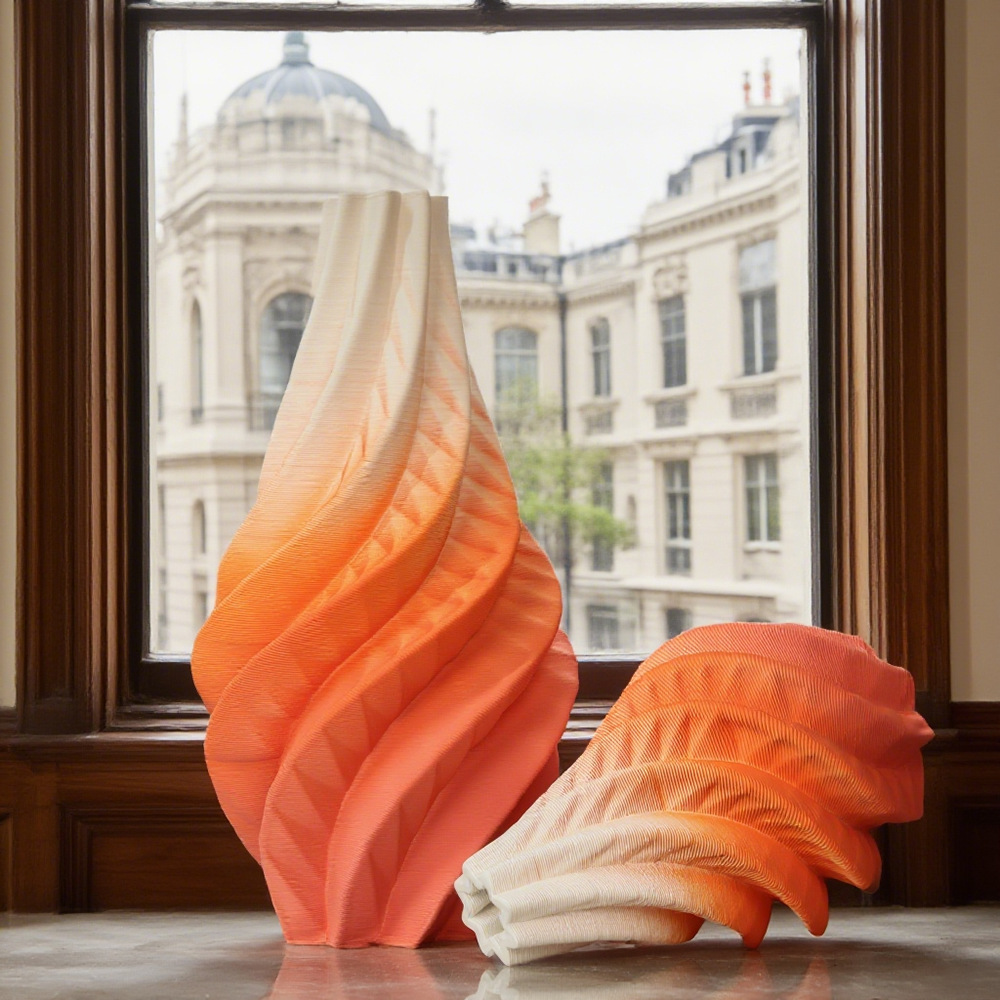 3D打印陶瓷花瓶售楼部样板房插花装饰品简约创意干花花器客厅摆件