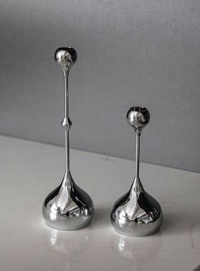 极简艺术水滴烛台摆件样板房客餐厅玄关餐桌蜡烛台高脚氛围感饰品