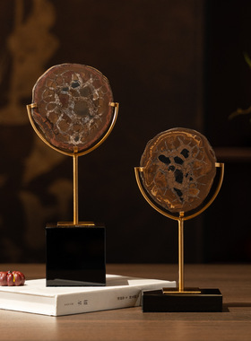 宋代美学禅意茶室家居摆设新中式龟背石小摆件书房桌面艺术