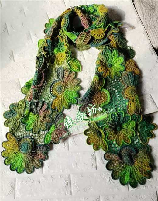 花卉纯手工钩织冬季披肩两用春秋女百搭冬天2019羊毛围巾