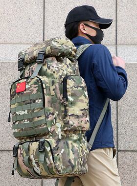 85l防水迷彩野营收缩拉链登山包