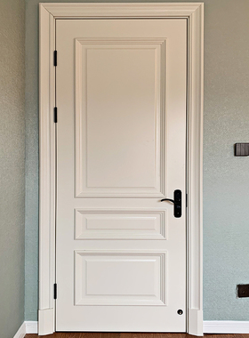 圣德科品牌白色美式卧室门拼装木门室内套装门实木烤漆门上门安装