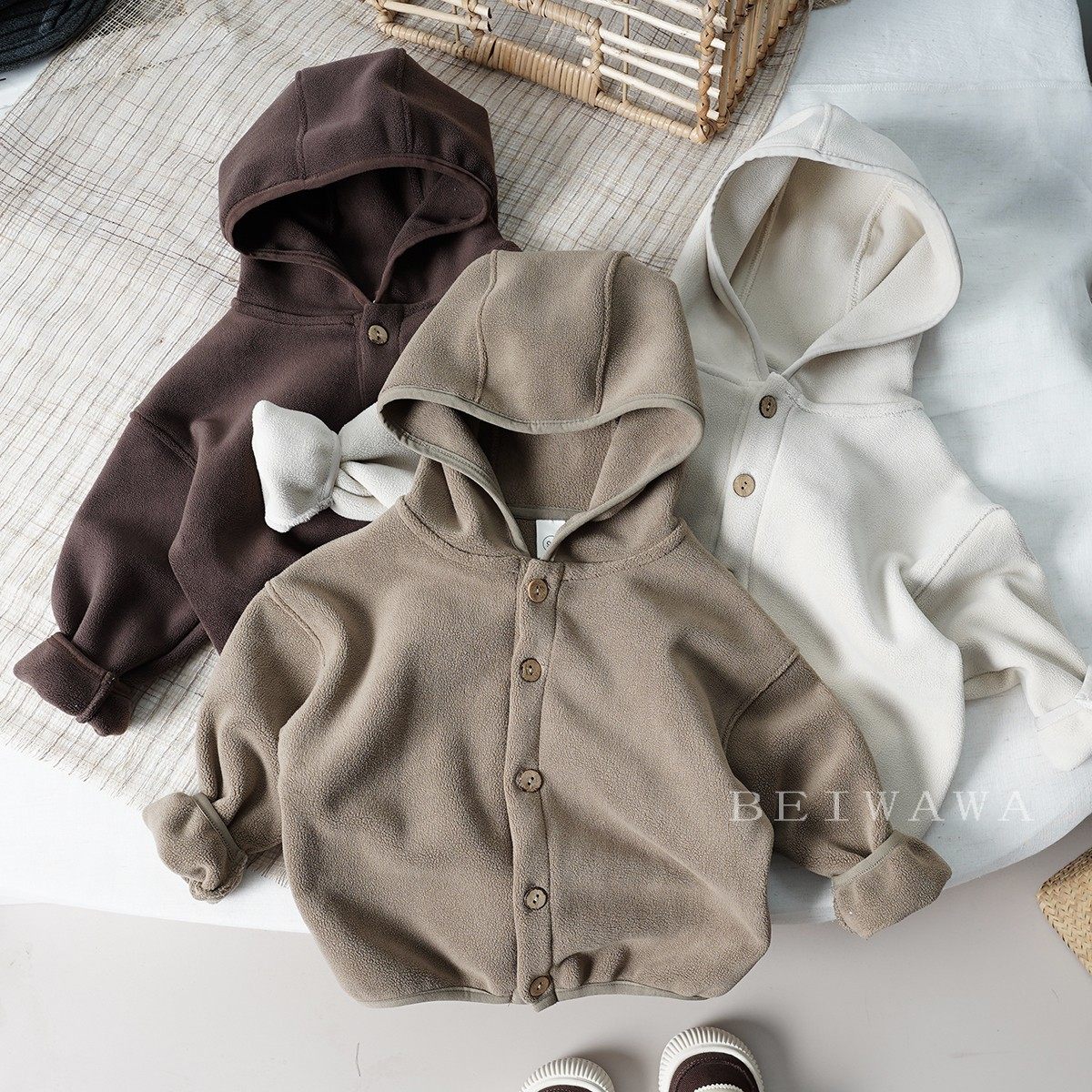 叽卡色系~小童宝宝加绒保暖外套