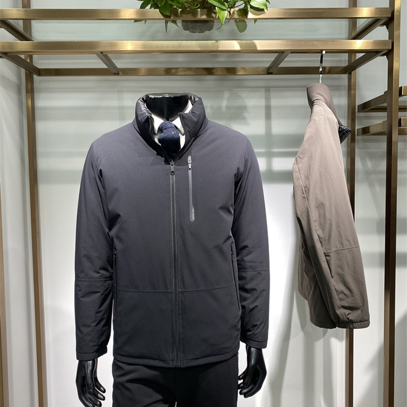 两面穿冬季新品男士立领羽绒外套商务休闲短款鹅绒服上衣领佐25年