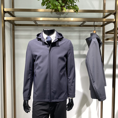 领佐诺依牛奶丝男士商务夹克