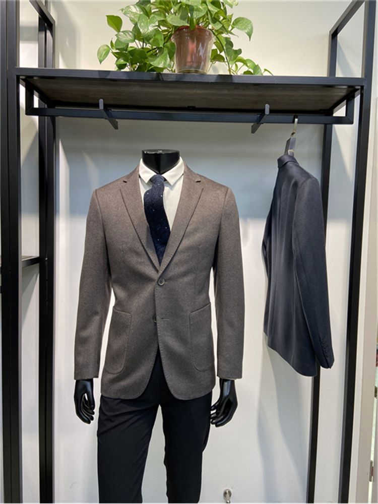 LENZON领佐品牌羊绒西服男士单西外套商务休闲单排扣纯色西装上衣