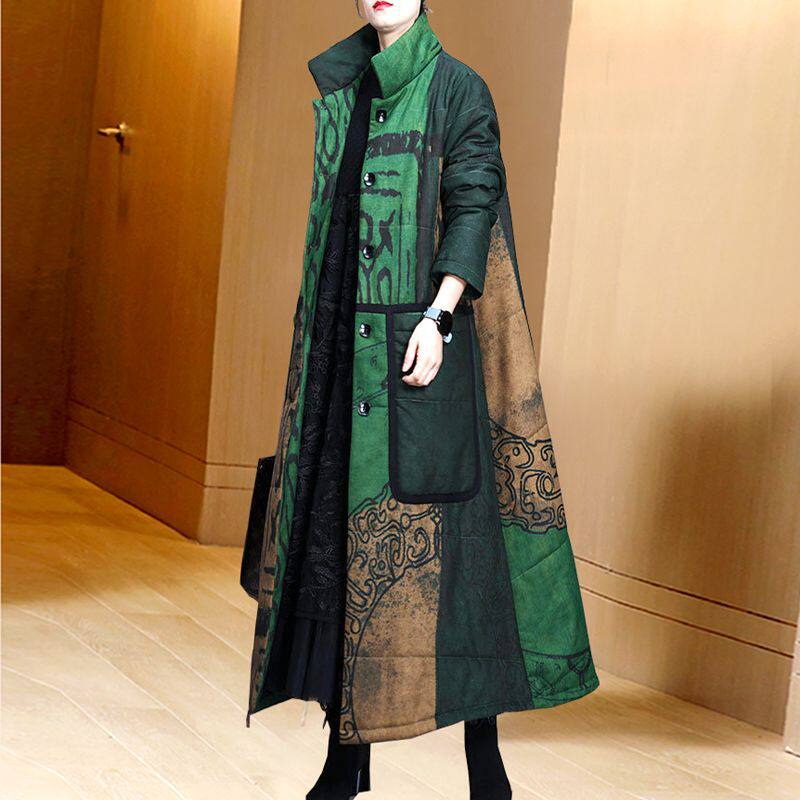 年冬季新款棉服外套女中长款夹棉棉衣/棉服