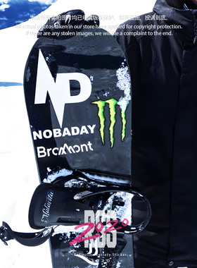 适用于Nobaday零夏零下小黑板专用单板滑雪板贴纸套装防水反光