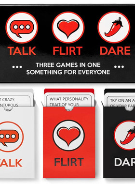 跨境桌游英文Talk Flirt Dare情侣浪漫谈话敢于冒险游戏卡牌