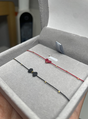 18k金微缩爱心微缩蝴蝶结限量版手链升级版可做密集珠珠