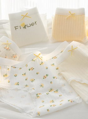 6条碎花A类婴儿棉内裤女women's sexy lingerie sexy underwear