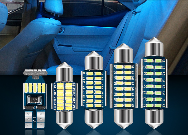 汽车led阅读灯室内灯泡冰蓝车顶灯专用车内灯后备箱灯尾箱灯改装