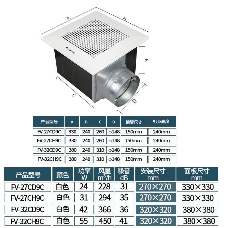 松下节能广东5年厨房排气扇静音