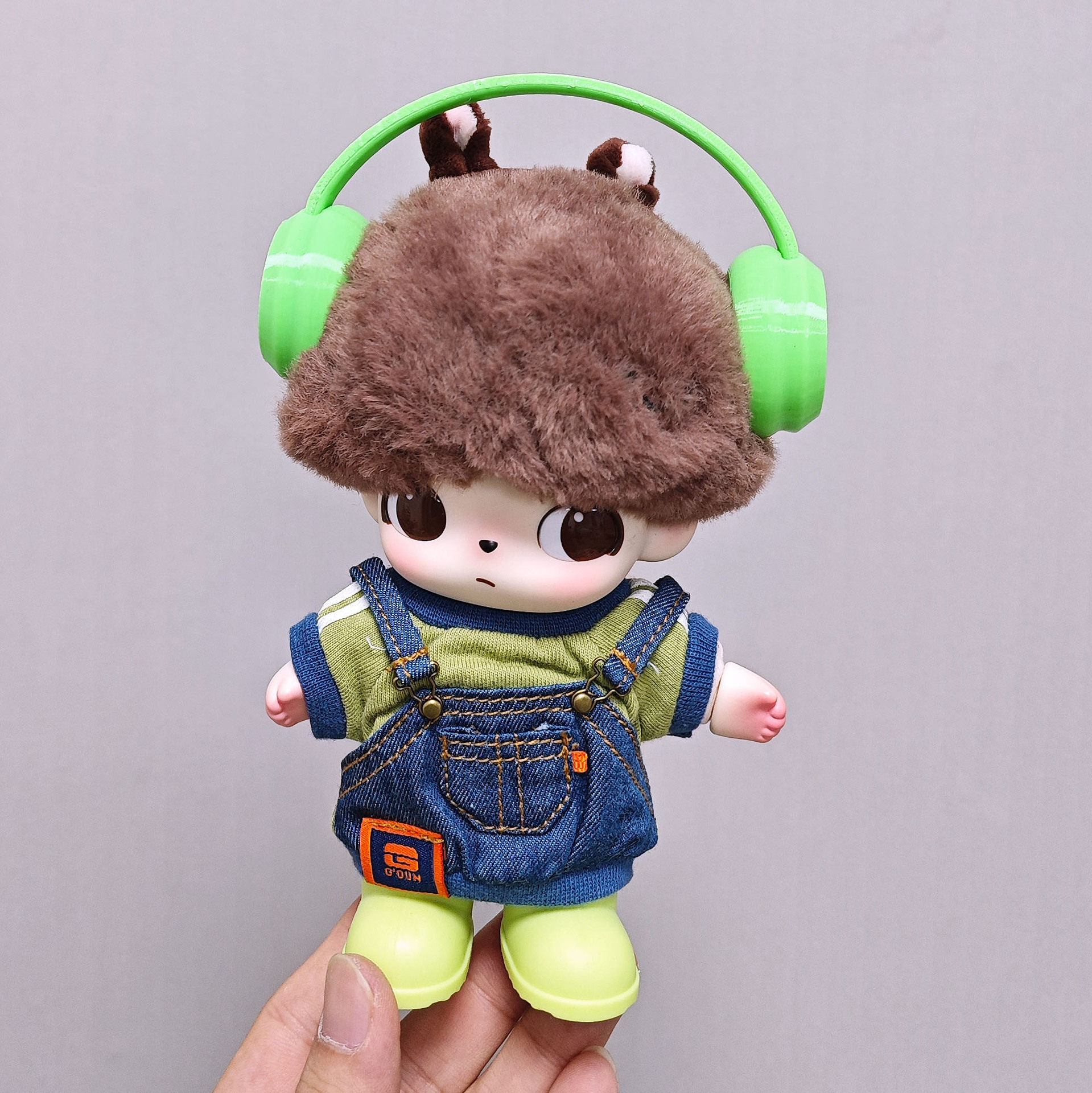 仅娃衣】dimoo娃衣牛仔假两件背带T恤帽子套装15cm17cm玩偶娃衣