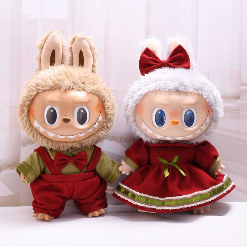 仅娃衣】搪胶38cm拉布布着替衣服圣诞背带裤裙子labubu可爱娃衣,节庆用品/礼品,创意玩偶,淘宝优惠券,粉丝福利购,淘宝优惠卷