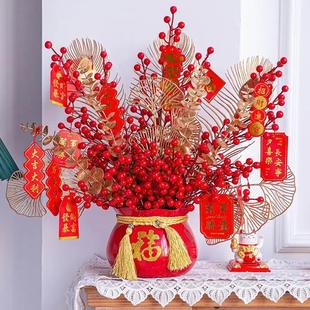 2026年马年开门红前台布置装扮吧台桌面摆件氛围花抱抱桶场景布置