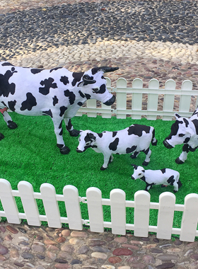仿真奶牛模型动物摆件儿童玩偶玩具超市牧场场景装饰美陈道具奶牛
