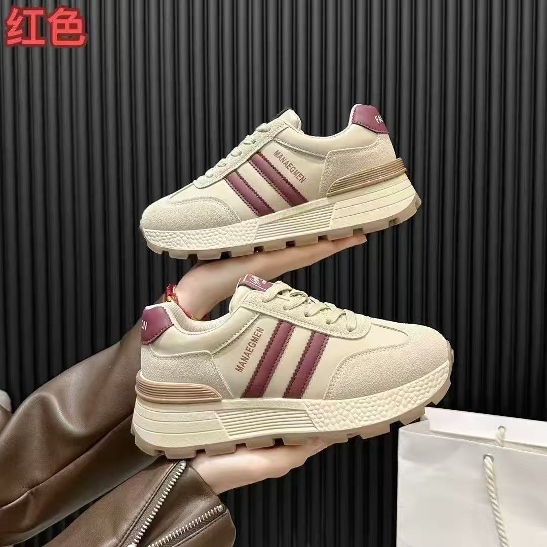 HM6220秋季新款真皮厚底阿甘鞋