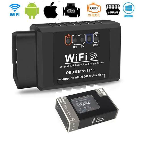 OBD2elm327黑色WIFI蓝牙检测仪