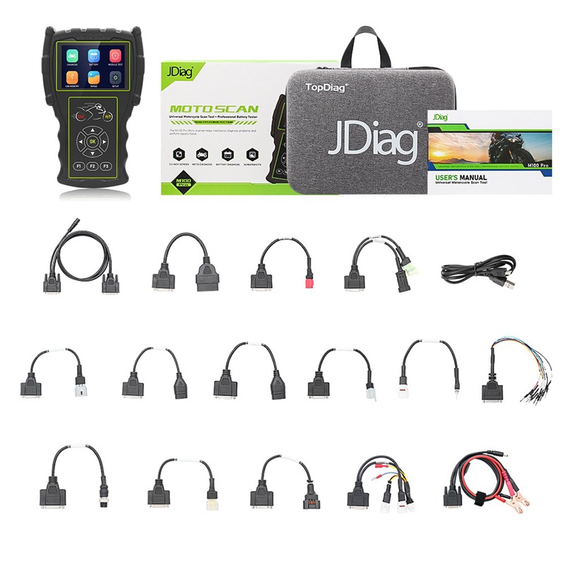 JDiag摩托车电喷系统检测仪M100 Pro摩托车专业检测诊断仪标配版 - 实物图