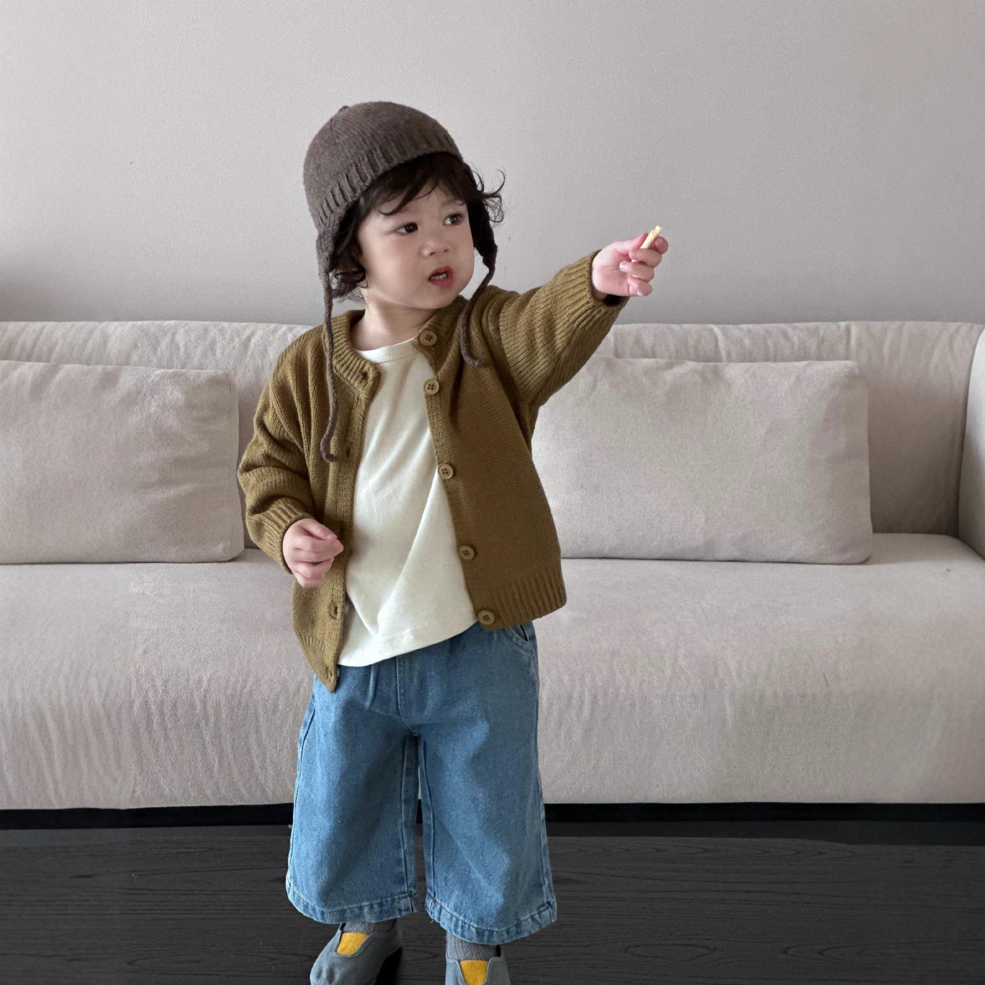 儿童毛衣开衫外套春季2026新款宝宝衣服春装韩版童装男童休闲套装