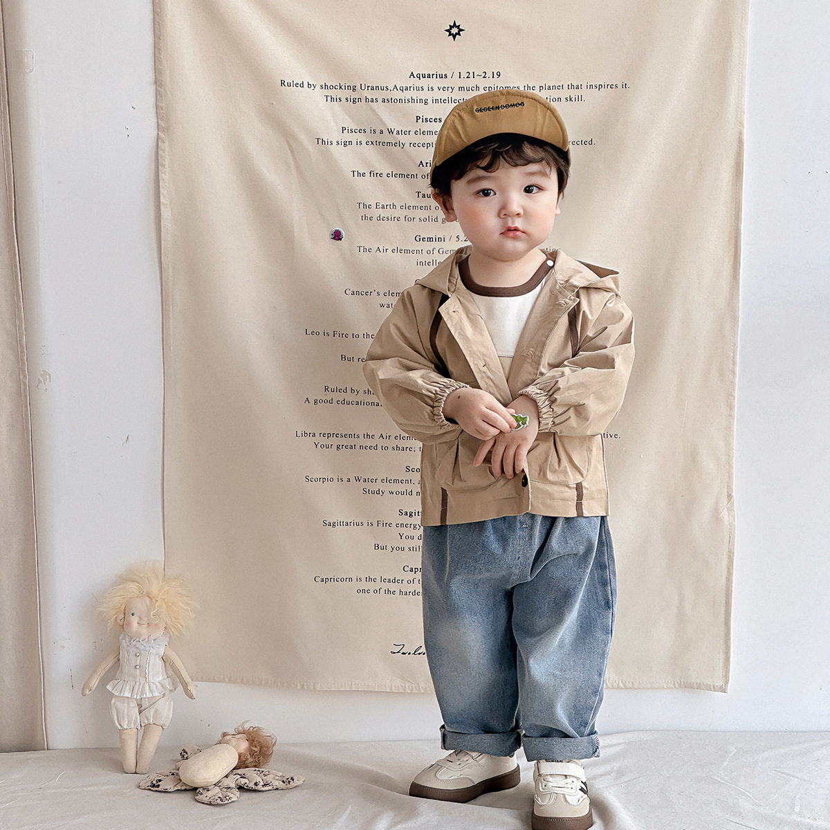 点兮男宝宝连帽外套春秋款婴幼儿衣服春装上衣小男童春季外出风衣