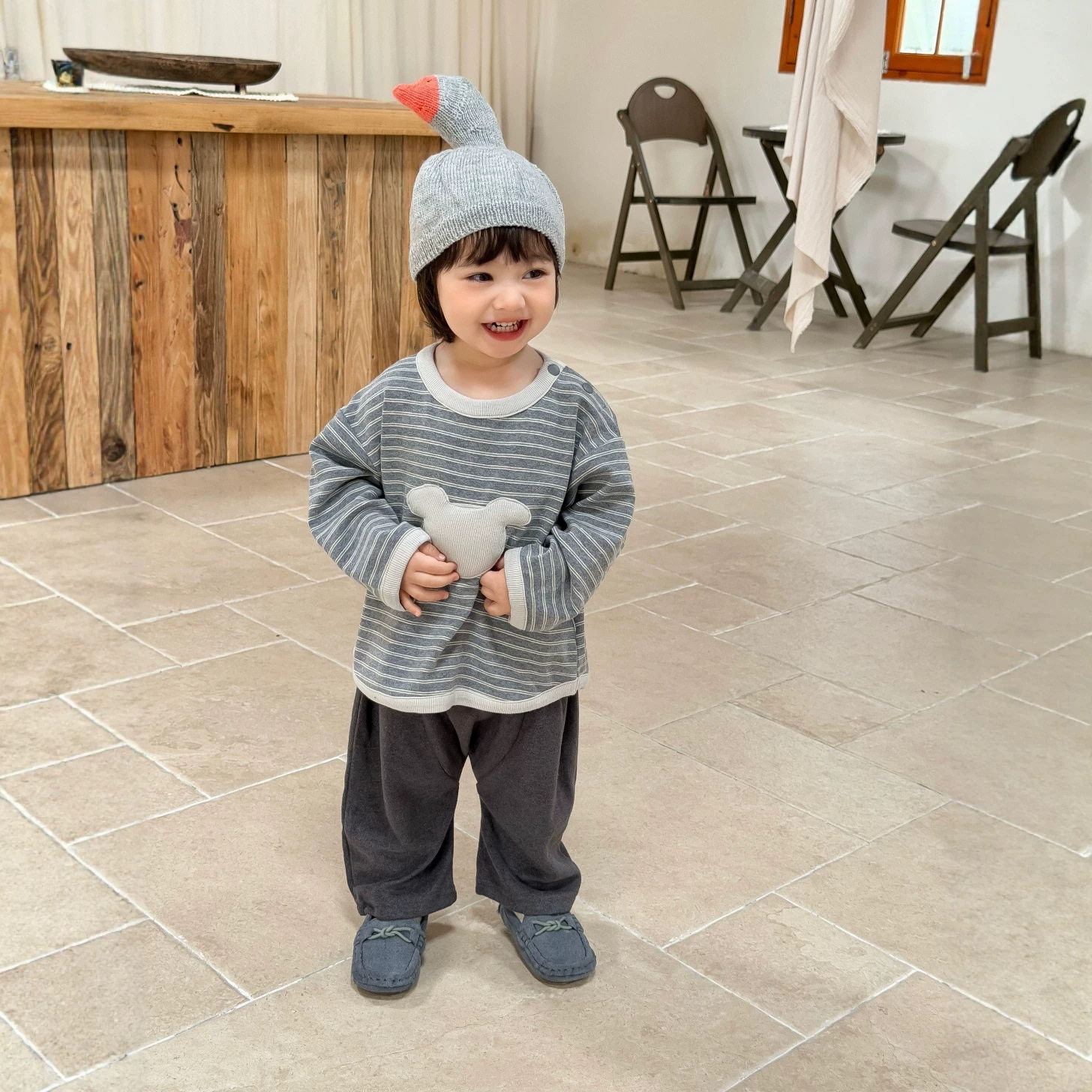 儿童2026秋装新品小宝宝衣服韩版童装男童条纹卫衣长裤套装