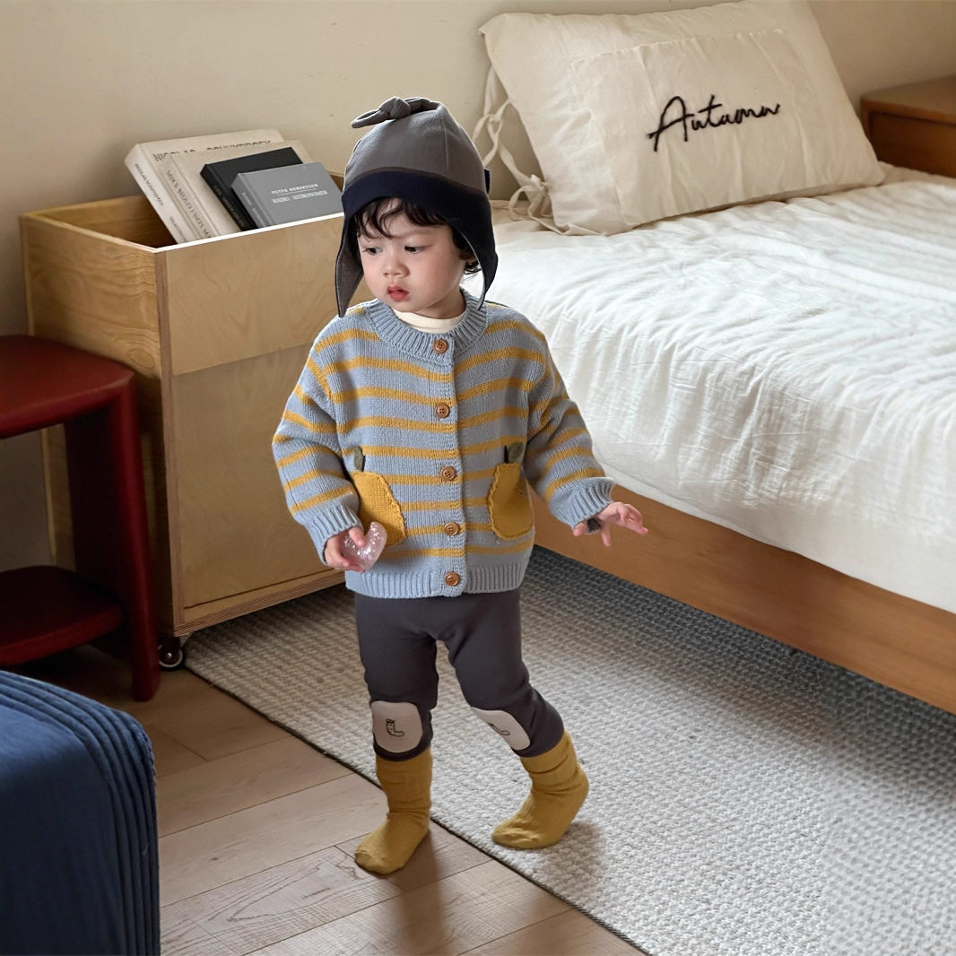 儿童针织外套春装宝宝衣服春季韩版童装2026新款男童长袖套装春款