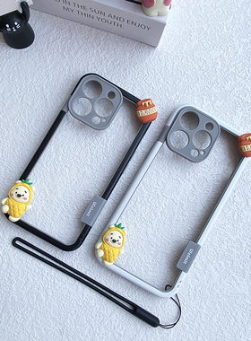 16可爱创意iPhone15promax手机壳适用苹果14plus镂空散热13pro防摔卡通边框12hunny小熊11个性小众x女生新款