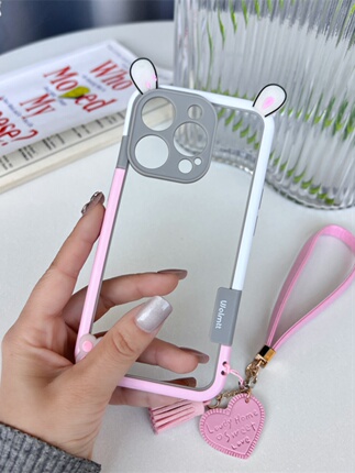 16 Little Rabbit Ears 15 Summer 14 Pro Protective Case 14 Plus Compatible with Apple 13 Pro Max Phone Case 12 Silicone Heat Dissipation Xr Frame New Model iPhone 12 Girls' Personalized Creative 11