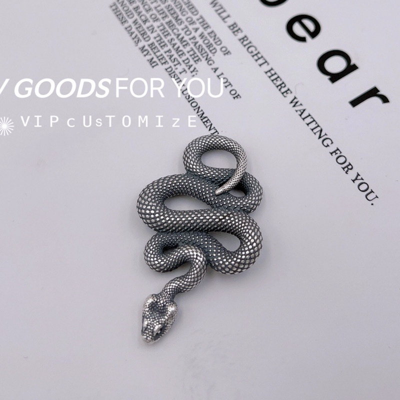 925银饰品泰银复古创意蟒蛇多用途挂件皮带扣钥匙扣吊坠茶宠摆件