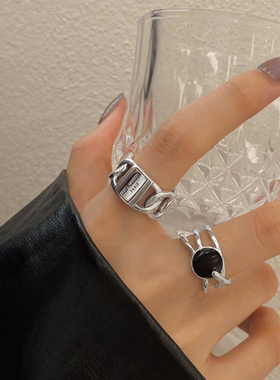 925纯银饰品中性气质戒指时尚个性朋克创意独特街头特色感性指环