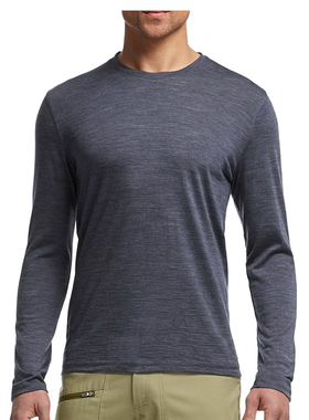 新西兰COOL LITE男士长袖轻薄ICEB秋冬美利奴羊毛户外休闲速干t恤