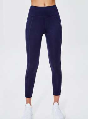 瑞士美利奴羊毛运动瑜伽裤女士户外弹力速干排汗健身跑步九分裤