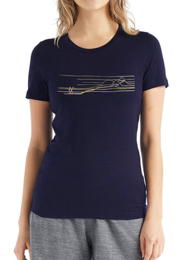 新西兰Tech美丽诺羊毛圆领T恤女ICEB户外休闲速干短袖运动排汗