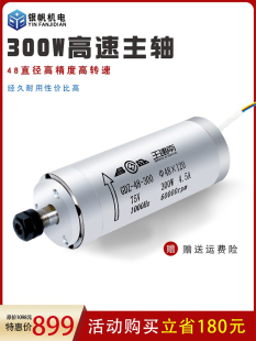 300w 微型电主轴 高转速 小型 主轴电机 雕刻机电主轴 新品 48直径