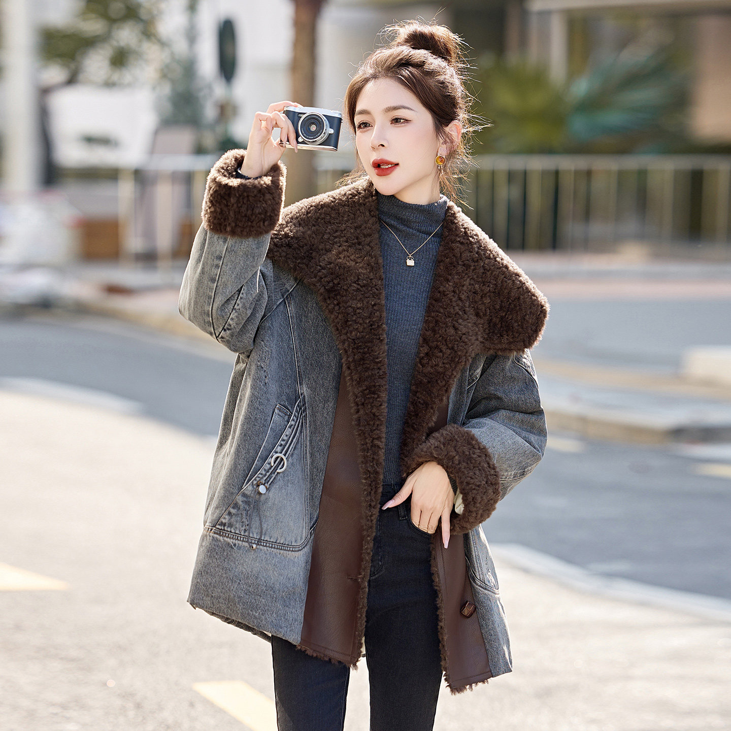 复古牛仔拼接羽绒服女2025冬季新款设计感小众90白鸭绒加厚短外套,女装/女士精品,羽绒服,淘宝优惠券,粉丝福利购,淘宝优惠卷